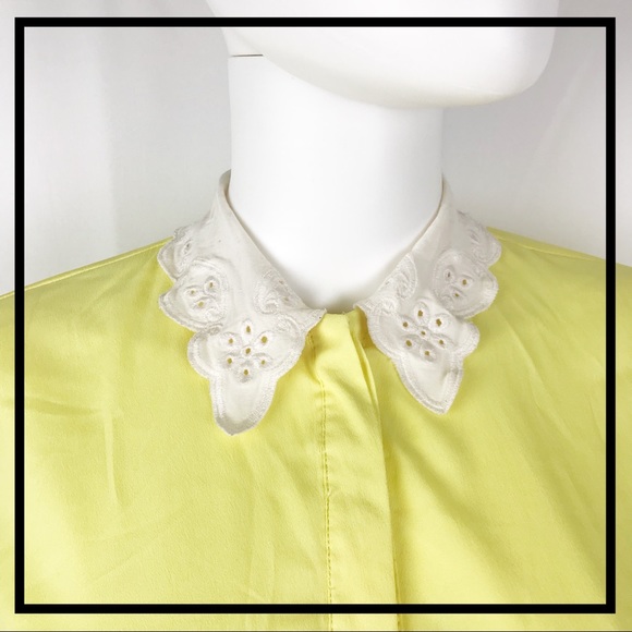 Forever 21 Brand Yellow, Collared Blouse Size S - Picture 2 of 7